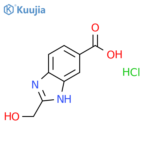 2-(hydroxymethyl)-1H-1,3-benzodiazole-5-carboxylic acid hydrochloride structure