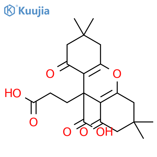 1H-XANTHENE-9-PROPANOIC ACID, 9-CARBOXY-2,3,4,5,6,7,8,9-OCTAHYDRO-3,3,6,6-TETRAMETHYL-1,8-DIOXO- structure