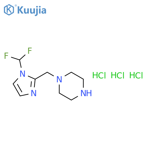 1-{[1-(difluoromethyl)-1H-imidazol-2-yl]methyl}piperazine trihydrochloride structure