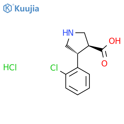 (+/-)-trans-4-(2-Chlorophenyl)pyrrolidine-3-carboxylic acid HCl structure