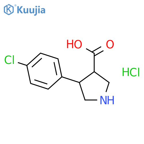 (+/-)-Trans-4-(4-chlorophenyl)pyrrolidine-3-carboxylic acid hydrochloride structure
