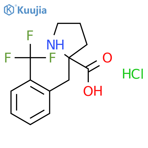 (R)-2-(2-(Trifluoromethyl)benzyl)pyrrolidine-2-carboxylic acid hydrochloride structure