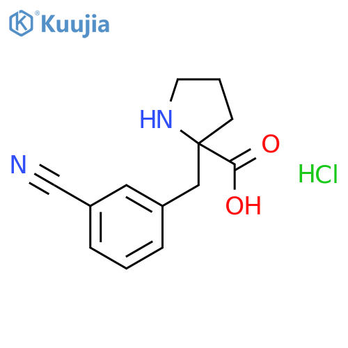 (R)-2-(3-Cyanobenzyl)pyrrolidine-2-carboxylic acid hydrochloride structure