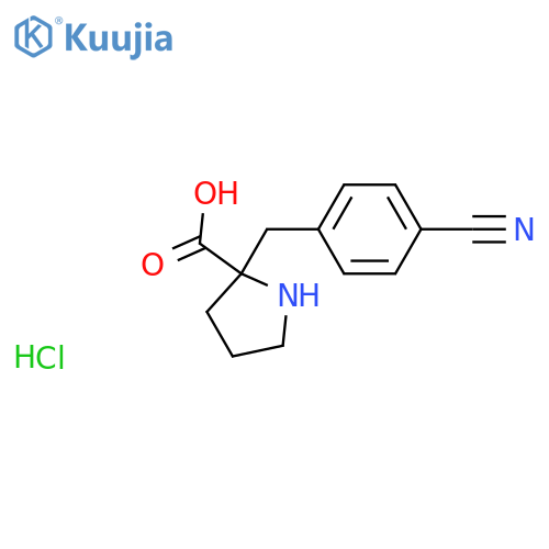 (R)-2-(4-Cyanobenzyl)pyrrolidine-2-carboxylic acid hydrochloride structure