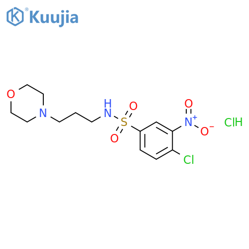 4-chloro-N-(3-morpholinopropyl)-3-nitro-benzenesulfonamide;hydrochloride structure