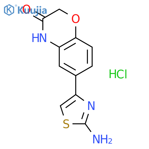 6-(2-amino-1,3-thiazol-4-yl)-3,4-dihydro-2H-1,4-benzoxazin-3-one hydrochloride structure