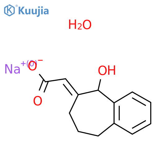 Acetic acid, 2-(5,7,8,9-tetrahydro-5-hydroxy-6H-benzocyclohepten-6-ylidene)-, sodium salt, hydrate (1:1:1), (2E)- structure