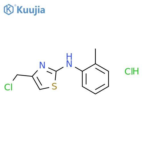 4-(chloromethyl)-N-(2-methylphenyl)-1,3-thiazol-2-amine hydrochloride structure