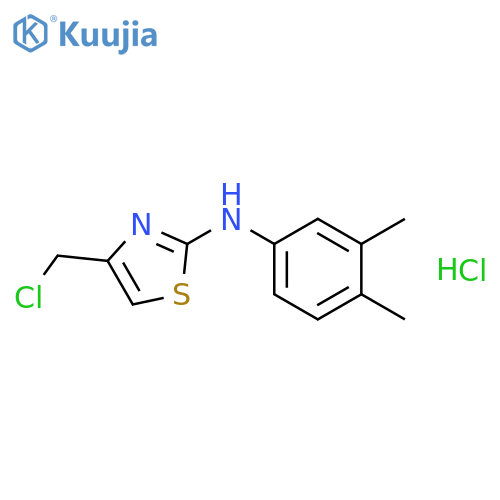 4-(chloromethyl)-N-(3,4-dimethylphenyl)-1,3-thiazol-2-amine hydrochloride structure
