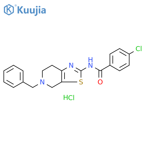 N-{5-benzyl-4H,5H,6H,7H-[1,3]thiazolo[5,4-c]pyridin-2-yl}-4-chlorobenzamide hydrochloride structure