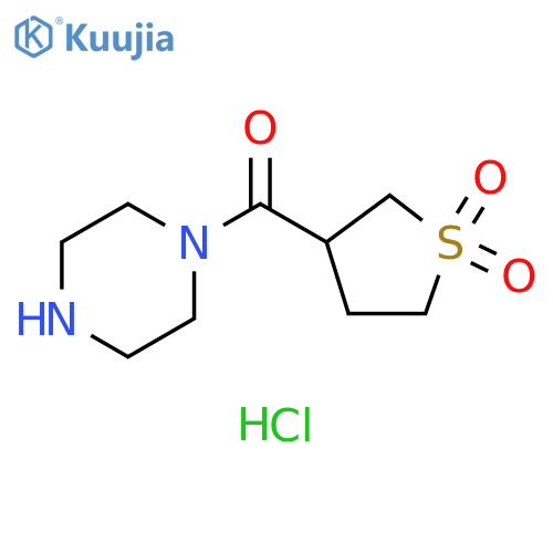 3-(piperazine-1-carbonyl)-1λ?-thiolane-1,1-dione hydrochloride structure