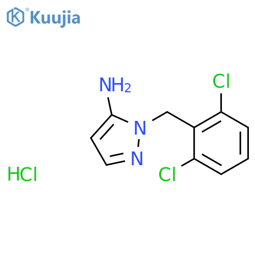 1-(2,6-dichlorophenyl)methyl-1H-pyrazol-5-amine hydrochloride structure