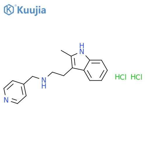 [2-(2-methyl-1H-indol-3-yl)ethyl][(pyridin-4-yl)methyl]amine dihydrochloride structure