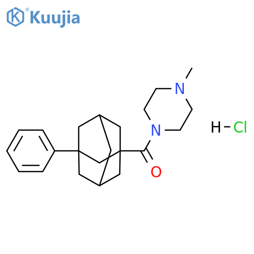 1-methyl-4-(3-phenyladamantane-1-carbonyl)piperazine hydrochloride structure