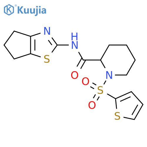 N-{4H,5H,6H-cyclopenta[d][1,3]thiazol-2-yl}-1-(thiophene-2-sulfonyl)piperidine-2-carboxamide structure