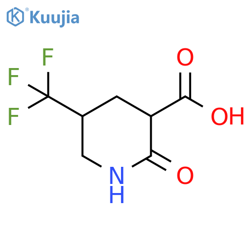 2-oxo-5-(trifluoromethyl)piperidine-3-carboxylic acid structure