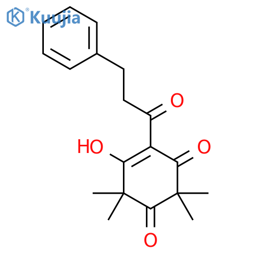 4-Cyclohexene-1,3-dione,5-hydroxy-2,2,6,6-tetramethyl-4-(1-oxo-3-phenylpropyl)- structure