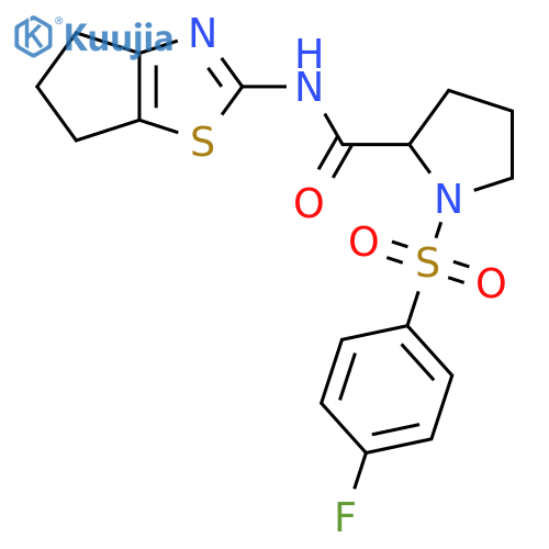 N-{4H,5H,6H-cyclopenta[d][1,3]thiazol-2-yl}-1-(4-fluorobenzenesulfonyl)pyrrolidine-2-carboxamide structure