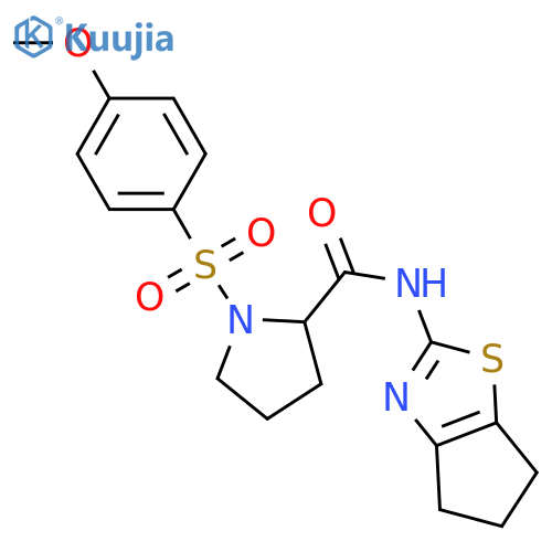 N-{4H,5H,6H-cyclopenta[d][1,3]thiazol-2-yl}-1-(4-methoxybenzenesulfonyl)pyrrolidine-2-carboxamide structure