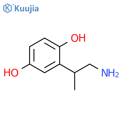 2-(1-aminopropan-2-yl)benzene-1,4-diol structure
