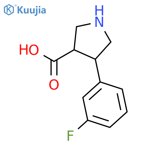 rel-(3R,4S)-4-(3-Fluorophenyl)pyrrolidine-3-carboxylic Acid, trans structure