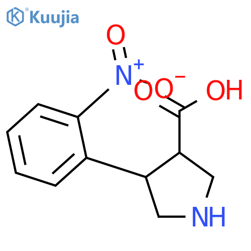 Trans-4-(2-nitrophenyl)pyrrolidine-3-carboxylic acid structure