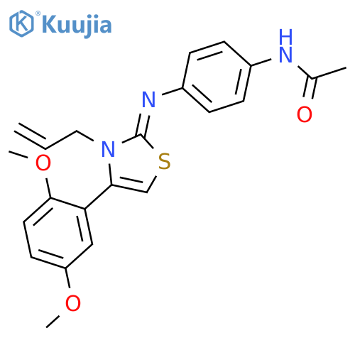 N-[4-[[4-(2,5-dimethoxyphenyl)-3-prop-2-enyl-1,3-thiazol-2-ylidene]amino]phenyl]acetamide structure