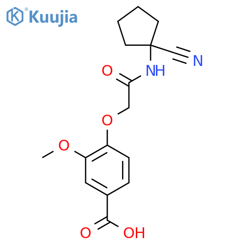 4-{[(1-Cyanocyclopentyl)carbamoyl]methoxy}-3-methoxybenzoic acid structure