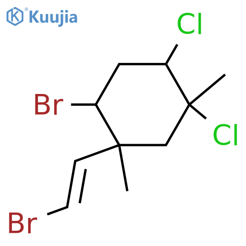 2-Bromo-1-(2-bromoethenyl)-4,5-dichloro-1,5-dimethylcyclohexane; (1R*,2R*,4S*,5S*)-form structure