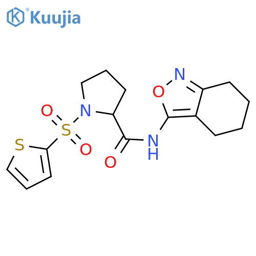 N-(4,5,6,7-tetrahydro-2,1-benzoxazol-3-yl)-1-(thiophene-2-sulfonyl)pyrrolidine-2-carboxamide structure