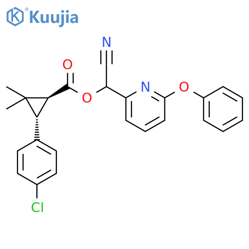 Cyclopropanecarboxylic acid, 3-(4-chlorophenyl)-2,2-dimethyl-, cyano(6-phenoxy-2-pyridinyl)methyl ester, trans- structure