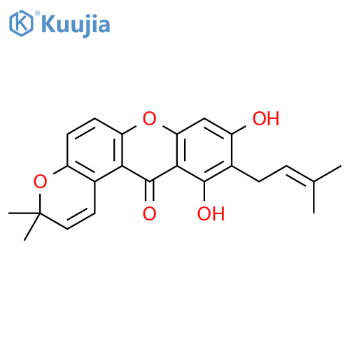 Pyrano[3,2-a]xanthen-12(3H)-one,9,11-dihydroxy-3,3-dimethyl-10-(3-methyl-2-buten-1-yl)- structure