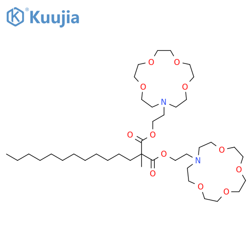Propanedioic acid, 2-dodecyl-2-methyl-, 1,3-bis[2-(1,4,7,10-tetraoxa-13-azacyclopentadec-13-yl)ethyl] ester structure