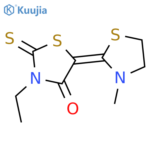 4-Thiazolidinone,3-ethyl-5-(3-methyl-2-thiazolidinylidene)-2-thioxo- structure