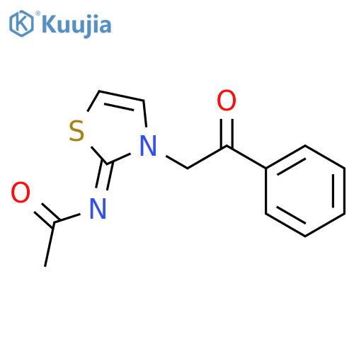 Acetamide,N-[3-(2-oxo-2-phenylethyl)-2(3H)-thiazolylidene]- structure