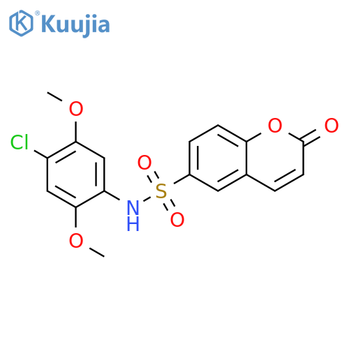 N-(4-chloro-2,5-dimethoxyphenyl)-2-oxo-2H-chromene-6-sulfonamide structure