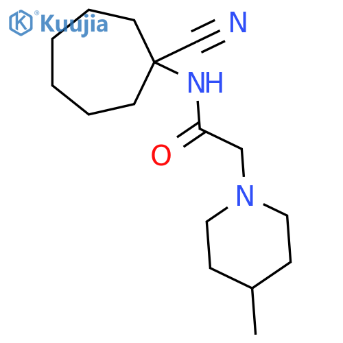 N-(1-cyanocycloheptyl)-2-(4-methylpiperidin-1-yl)acetamide structure