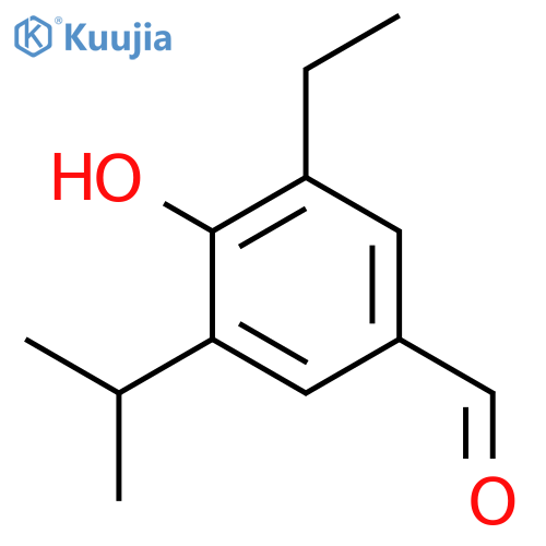 Benzaldehyde,3-ethyl-4-hydroxy-5-(1-methylethyl)- structure