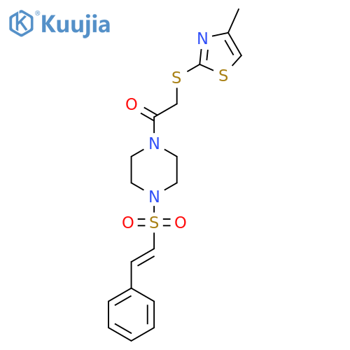 2-[(4-Methyl-1,3-thiazol-2-yl)sulfanyl]-1-[4-(2-phenylethenesulfonyl)piperazin-1-yl]ethan-1-one structure