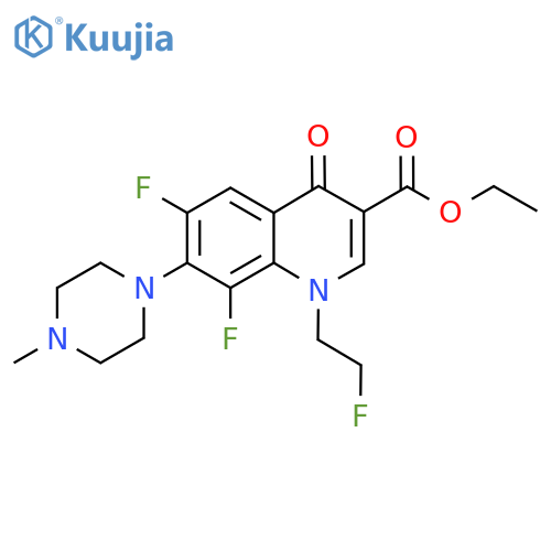 Ethyl 6,8-difluoro-1-(2-fluoroethyl)-7-(4-methylpiperazin-1-yl)-4-oxoquinoline-3-carboxylate structure