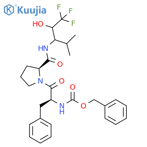 L-Prolinamide,N-[(phenylmethoxy)carbonyl]-L-phenylalanyl-N-[3,3,3-trifluoro-2-hydroxy-1-(1-methylethyl)propyl]- structure