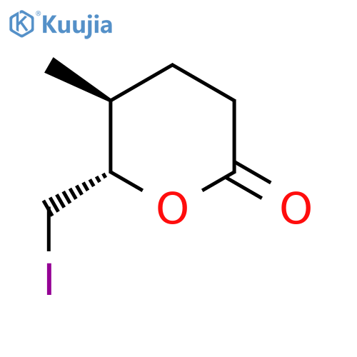 2H-Pyran-2-one, tetrahydro-6-(iodomethyl)-5-methyl-, (5S-trans)- structure