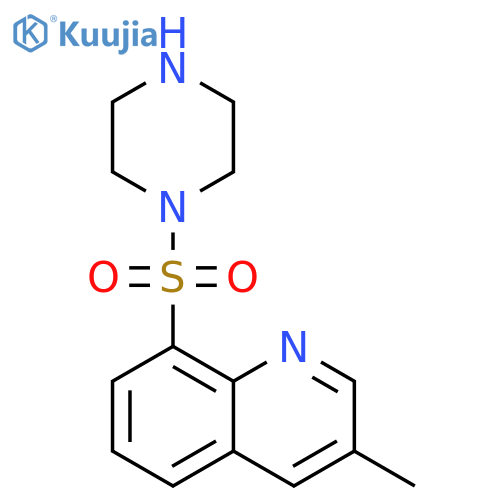 3-methyl-8-(piperazine-1-sulfonyl)quinoline structure