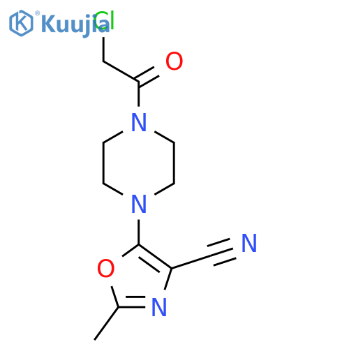 5-4-(2-Chloroacetyl)piperazin-1-yl-2-methyl-1,3-oxazole-4-carbonitrile structure