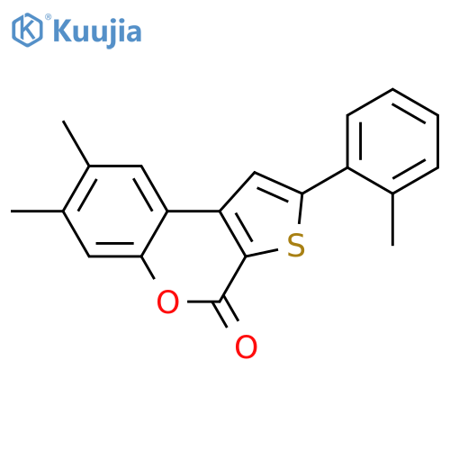 4H-Thieno[2,3-c][1]benzopyran-4-one, 7,8-dimethyl-2-(2-methylphenyl)- structure