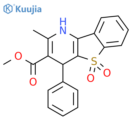 [1]Benzothieno[3,2-b]pyridine-3-carboxylicacid, 1,4-dihydro-2-methyl-4-phenyl-, methyl ester, 5,5-dioxide structure