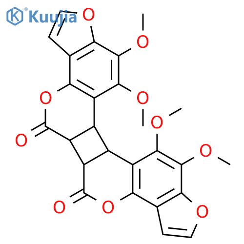 11,12,13,14-Tetramethoxy-5a,5b,12b,12c-tetrahydrofuro[2'',3'':7',8']chromeno[4',3':3,4]cyclobuta[1,2-c]furo[2,3-h]chromene-5,6-dione structure