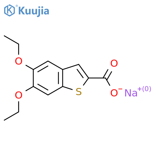 Benzo[b]thiophene-2-carboxylicacid, 5,6-diethoxy-, sodium salt (1:1) structure