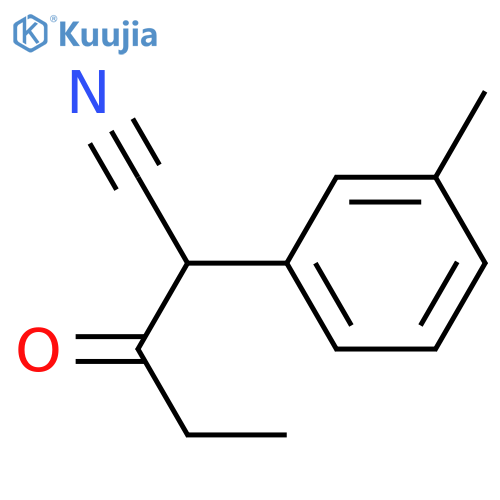 2-(3-methylphenyl)-3-oxopentanenitrile structure