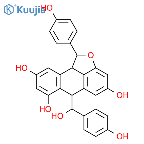 1H-Anthra[1,9-bc]furan-4,7,9-triol,6,10b-dihydro-6-[hydroxy(4-hydroxyphenyl)methyl]-1-(4-hydroxyphenyl)- (9CI) structure